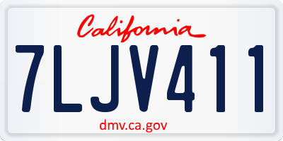 CA license plate 7LJV411