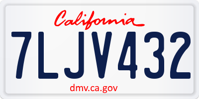 CA license plate 7LJV432