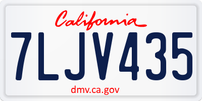 CA license plate 7LJV435