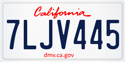 CA license plate 7LJV445