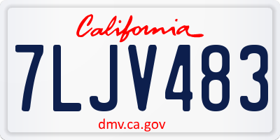 CA license plate 7LJV483