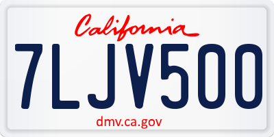 CA license plate 7LJV500