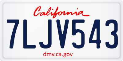 CA license plate 7LJV543