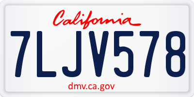 CA license plate 7LJV578