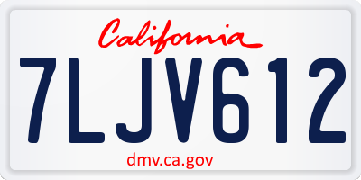 CA license plate 7LJV612