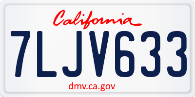 CA license plate 7LJV633