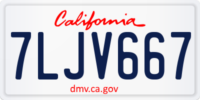CA license plate 7LJV667