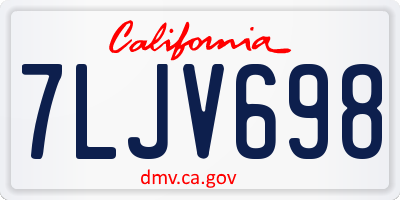 CA license plate 7LJV698