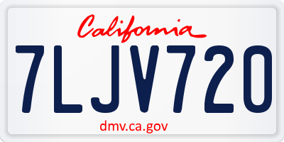 CA license plate 7LJV720