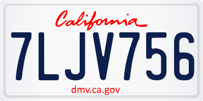 CA license plate 7LJV756