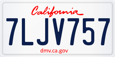 CA license plate 7LJV757
