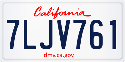 CA license plate 7LJV761