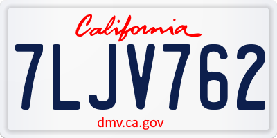 CA license plate 7LJV762