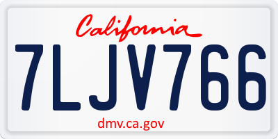 CA license plate 7LJV766