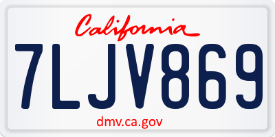 CA license plate 7LJV869