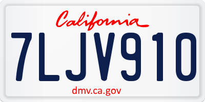 CA license plate 7LJV910