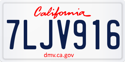 CA license plate 7LJV916