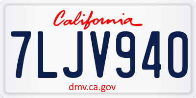 CA license plate 7LJV940