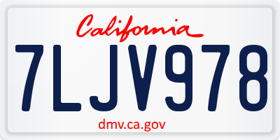 CA license plate 7LJV978