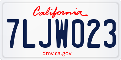 CA license plate 7LJW023