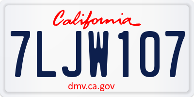 CA license plate 7LJW107