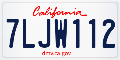 CA license plate 7LJW112
