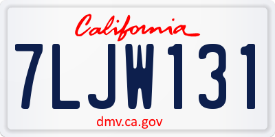 CA license plate 7LJW131