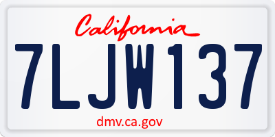 CA license plate 7LJW137