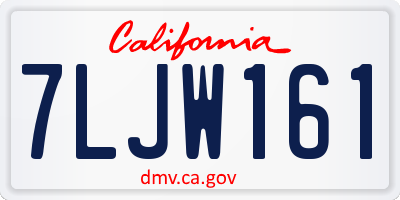CA license plate 7LJW161