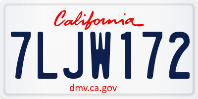 CA license plate 7LJW172