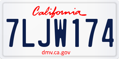 CA license plate 7LJW174