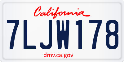 CA license plate 7LJW178