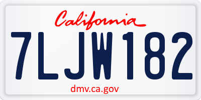 CA license plate 7LJW182