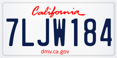 CA license plate 7LJW184