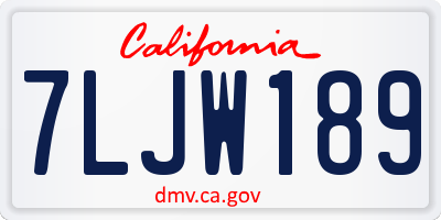 CA license plate 7LJW189