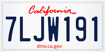 CA license plate 7LJW191