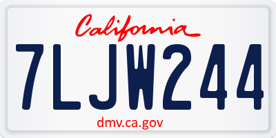 CA license plate 7LJW244