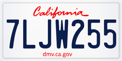 CA license plate 7LJW255
