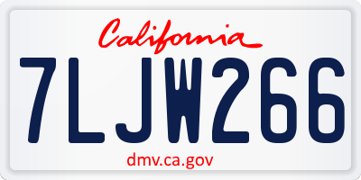 CA license plate 7LJW266