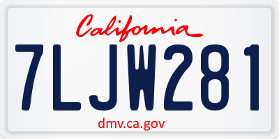 CA license plate 7LJW281