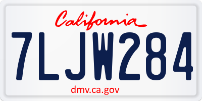 CA license plate 7LJW284