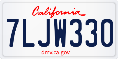 CA license plate 7LJW330