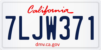 CA license plate 7LJW371