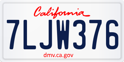 CA license plate 7LJW376
