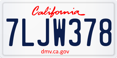 CA license plate 7LJW378