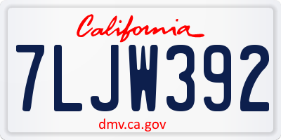 CA license plate 7LJW392