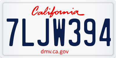 CA license plate 7LJW394