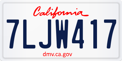 CA license plate 7LJW417