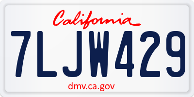 CA license plate 7LJW429