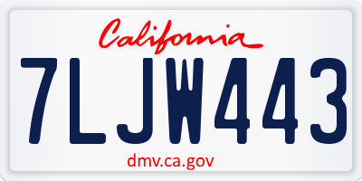 CA license plate 7LJW443